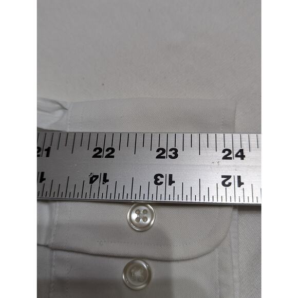 Tommy Hilfiger White stretch poplin shirt Button down Oxford L regular Chest 48" - Picture 10 of 11